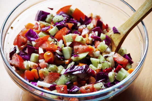 vegetables, salad, sliced