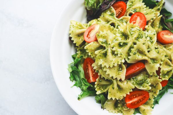 pasta, pesto, farfalle