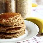 pancakes, banana, breakfast