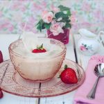 strawberries, cream, milk