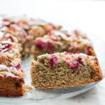 cake, pastry, rhubarb