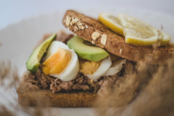 Avocado Toast with Boiled Egg and Tuna