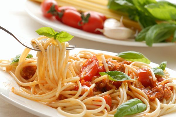 pasta, food, tomato sauce