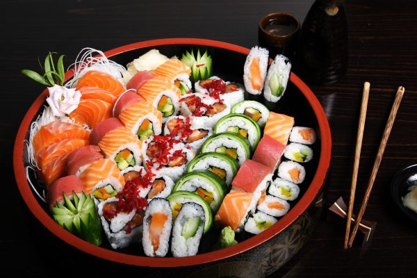 sushi, fish, food