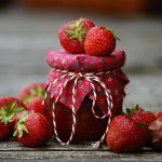 strawberries, strawberry jam, fruit