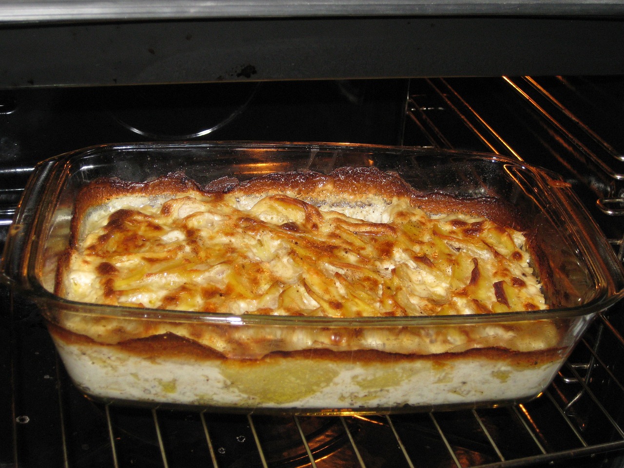 potato gratin, meal, oven