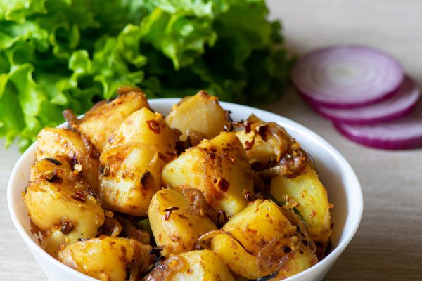 potatoes, curry, dish