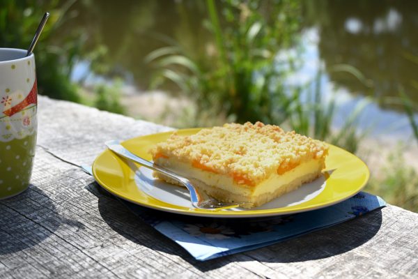 streusel, cake, food