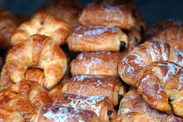 pastries, croissant, snack