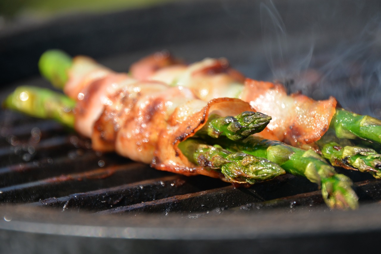 asparagus, grill, lunch