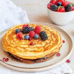 pancakes, crepes, fruits