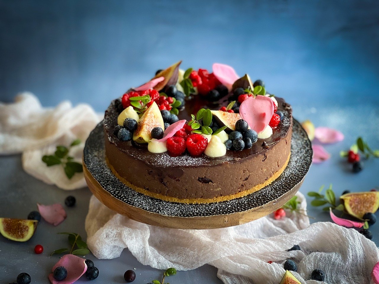 cake, berries, dessert