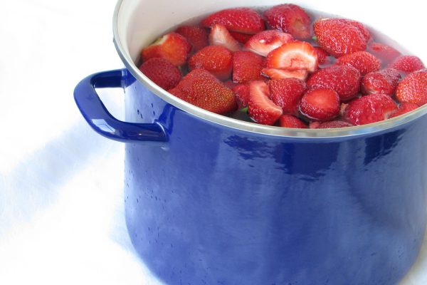 pot, jam, strawberries