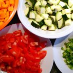 salad, tomatoes, zucchini