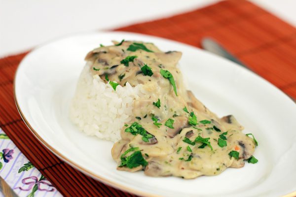 food, mushroom, rice