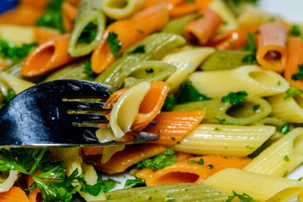 penne, pasta, parsley