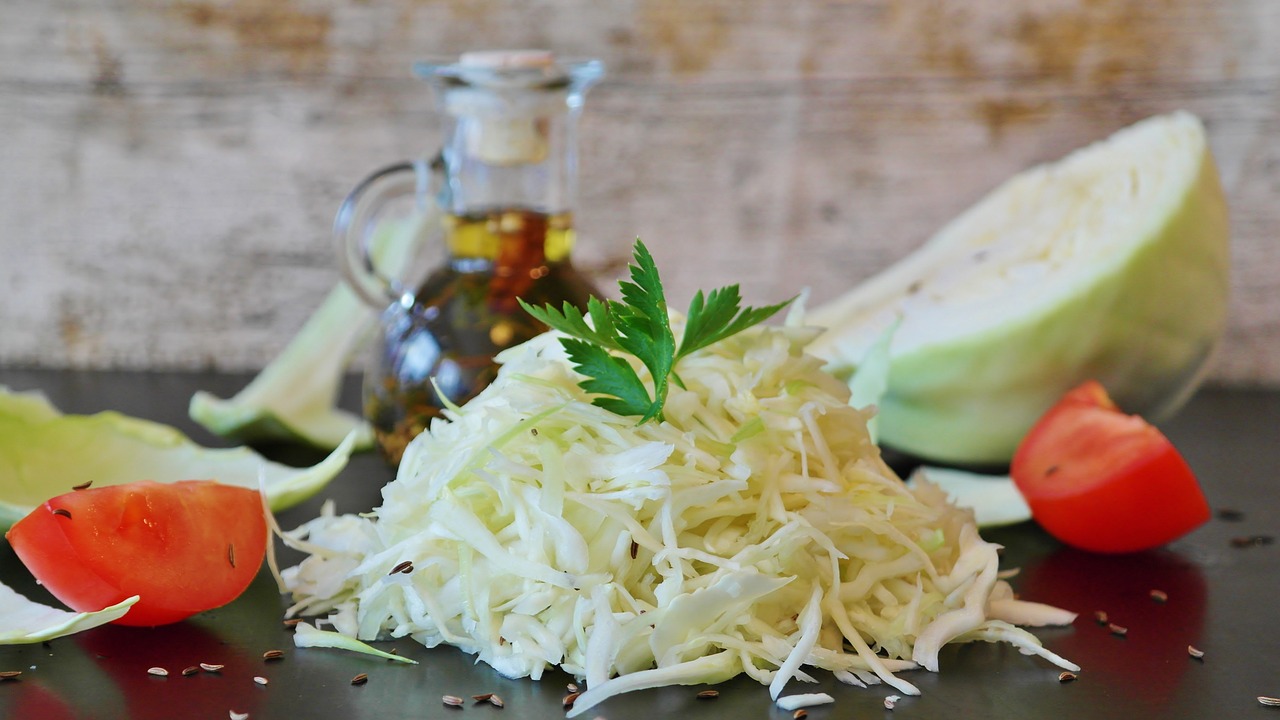 white cabbage, salad, herb