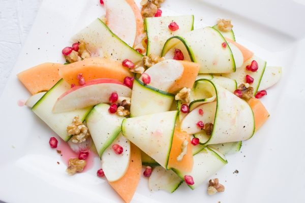 zucchini, melon, apple