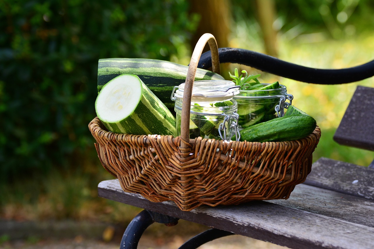 zucchini, vegetables, cucumbers