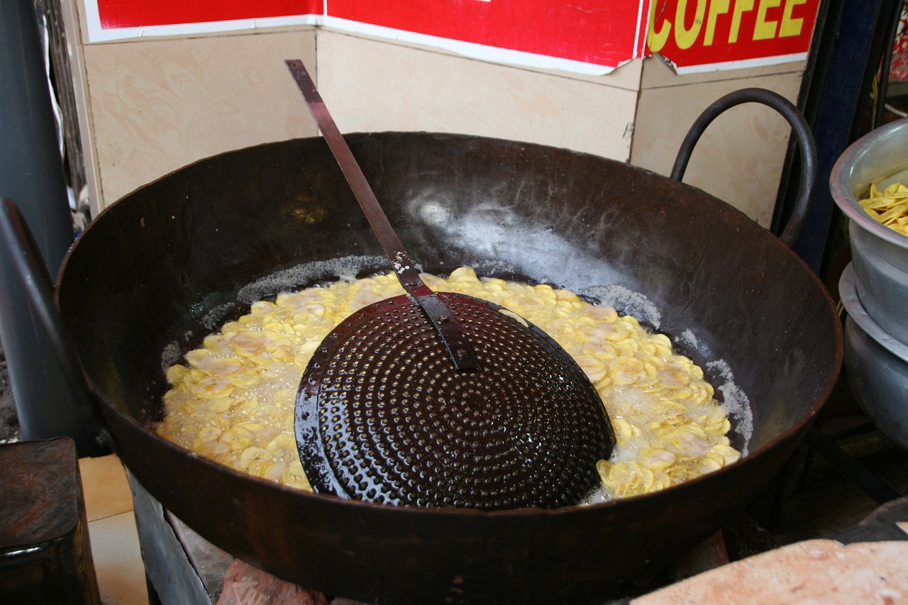 banana, chips, frying