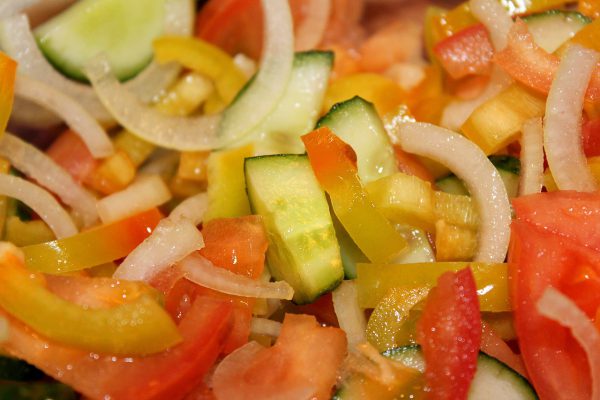 salad, vegetables, chopped vegetables