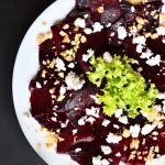 beets, red, goat cheese