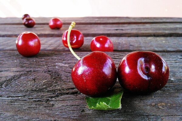 cherries, fruit, red