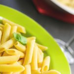 penne, pasta, plate