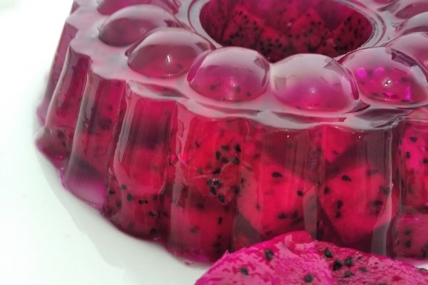 dragon fruits, pudding, jelly