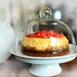 strawberry cake, cheesecake, food