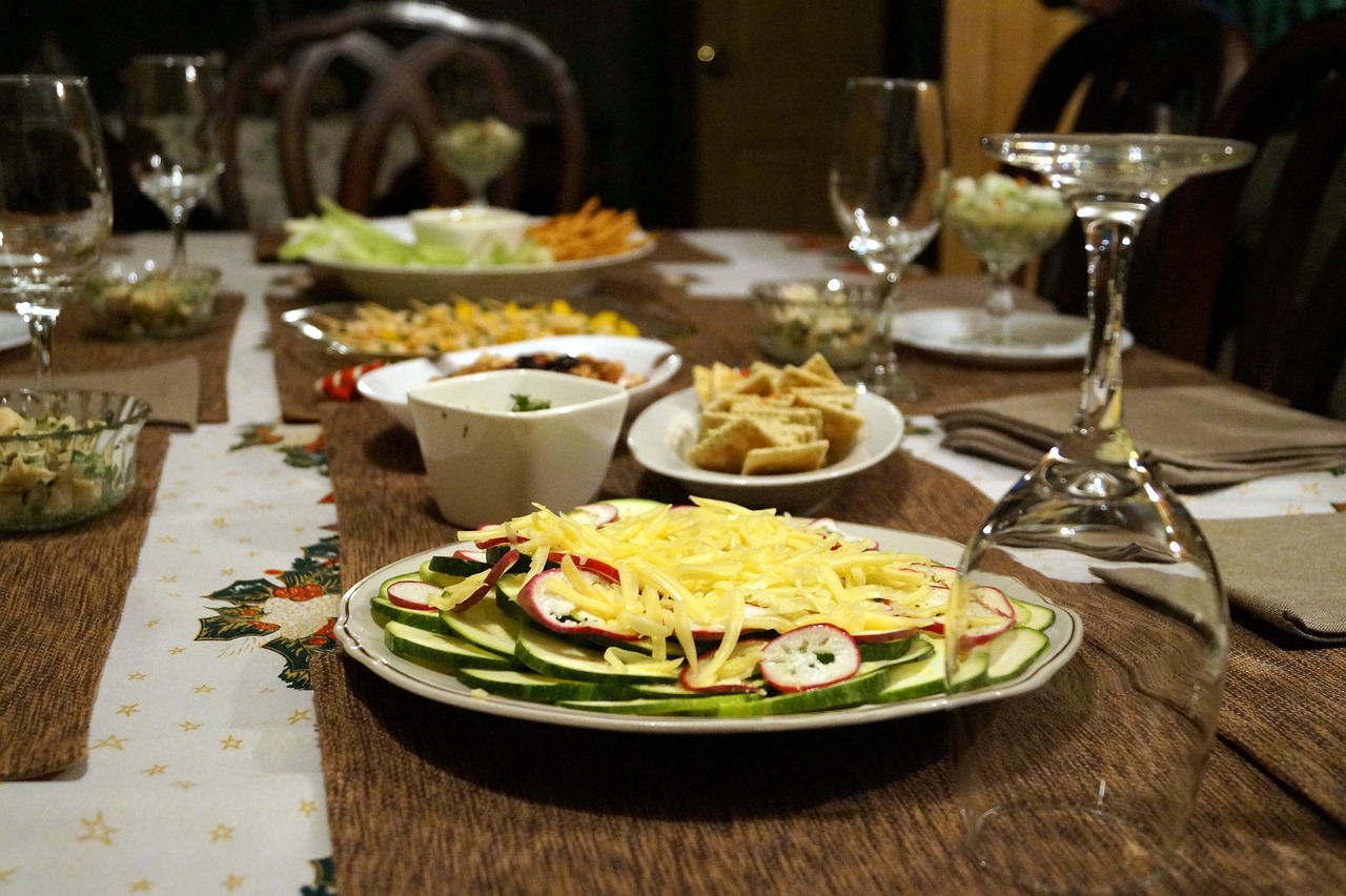 dinner, food, dining room