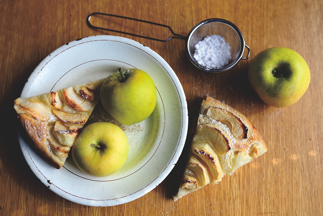 apples, apple cake, fruit