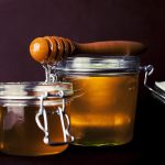 honey, jar, honey dipper