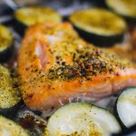 salmon, zucchini, spices