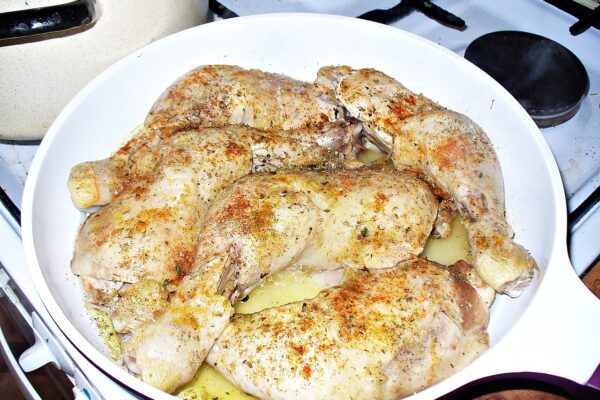 chicken, thighs, dish