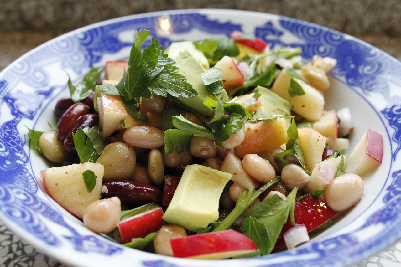 healthy, bean salad, avocado salad