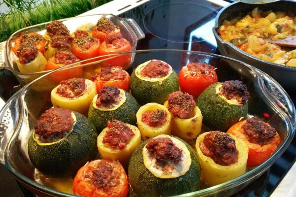 stuffed vegetables, provence, minced meat