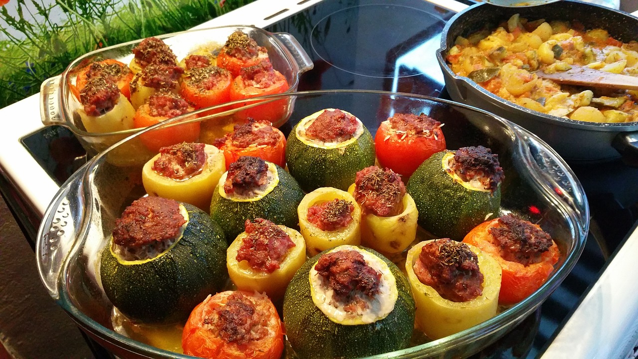 stuffed vegetables, provence, minced meat