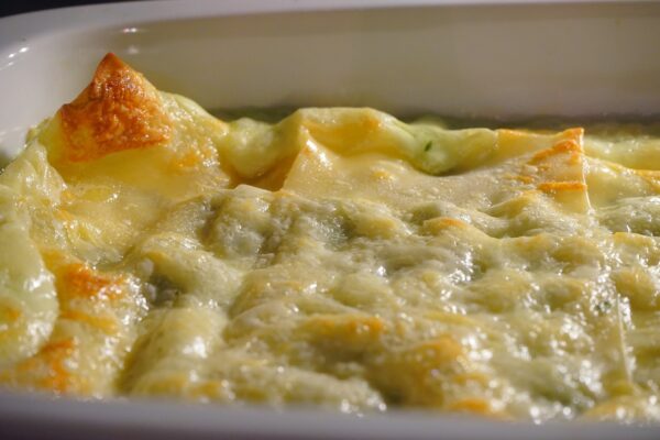 gratinated, cheese, casserole